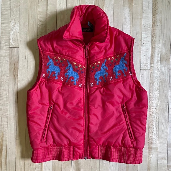 Vintage Unicorn sweater puffy vest - Picture 1 of 12